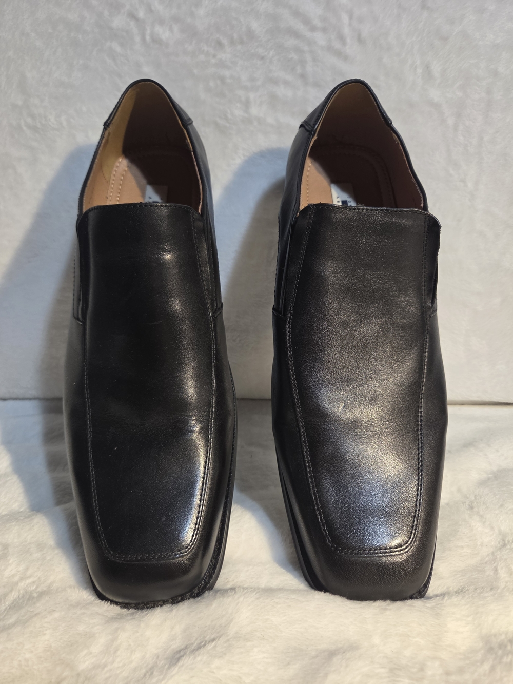 Joseph Abboud Black Leather Slip-On Loafers